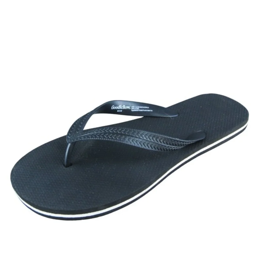 Goodfellow  Men Flip Flop Sandals Size 9-10 Medium Black‎ Synthetic Slip On